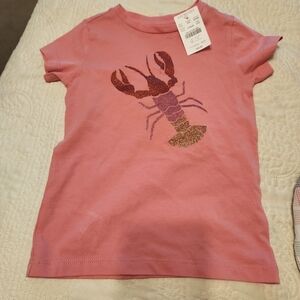 Crewcuts Pink Lobster Graphic Short Sleeve Teecuts Factory XXS Sz 2-3